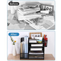 Multi-Tier Desktop Organizer for Files and Documents - Black - SuperSaverAU - view 4