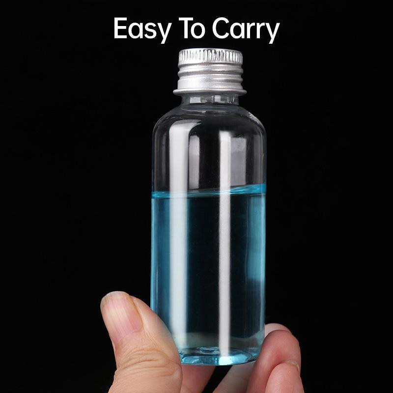 50/100pcs Clear Plastic Bottles with Aluminum Caps - 30ml Size