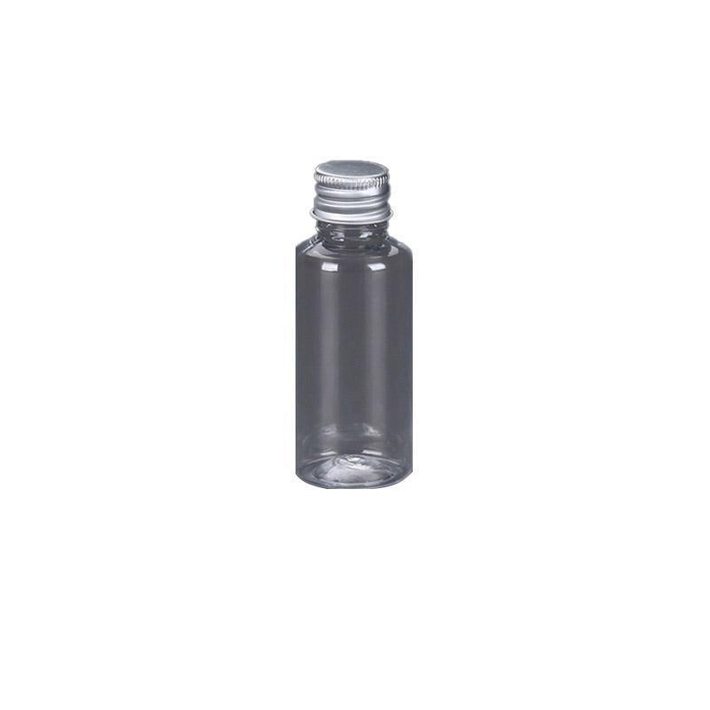 50/100pcs Clear Plastic Bottles with Aluminum Caps - 30ml Size