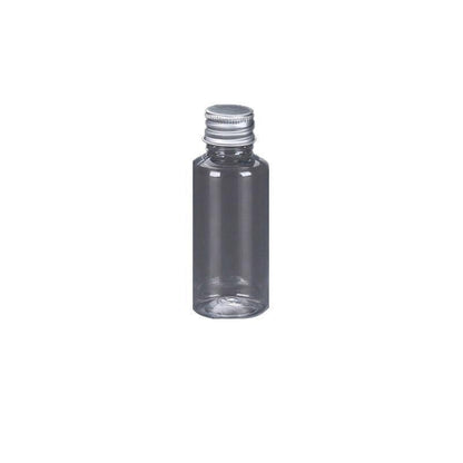 50/100pcs Clear Plastic Bottles with Aluminum Caps - 30ml Size