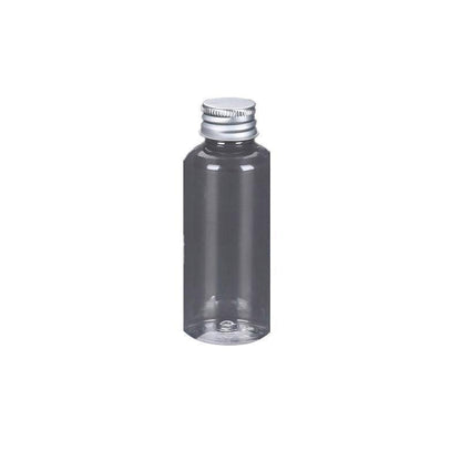 50/100pcs Clear Plastic Bottles with Aluminum Caps - 30ml Size