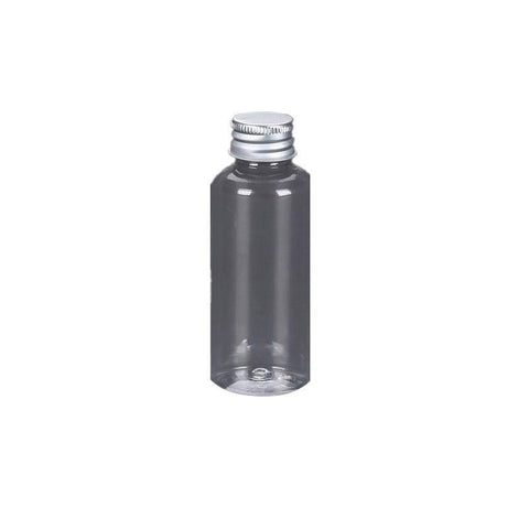 Premium 100pcs Clear 50ml PET Travel Bottles with Aluminium Caps