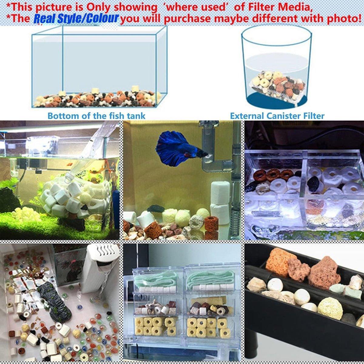 Premium Nano Ring Aquarium Filter Media for Freshwater & Saltwater - 500g