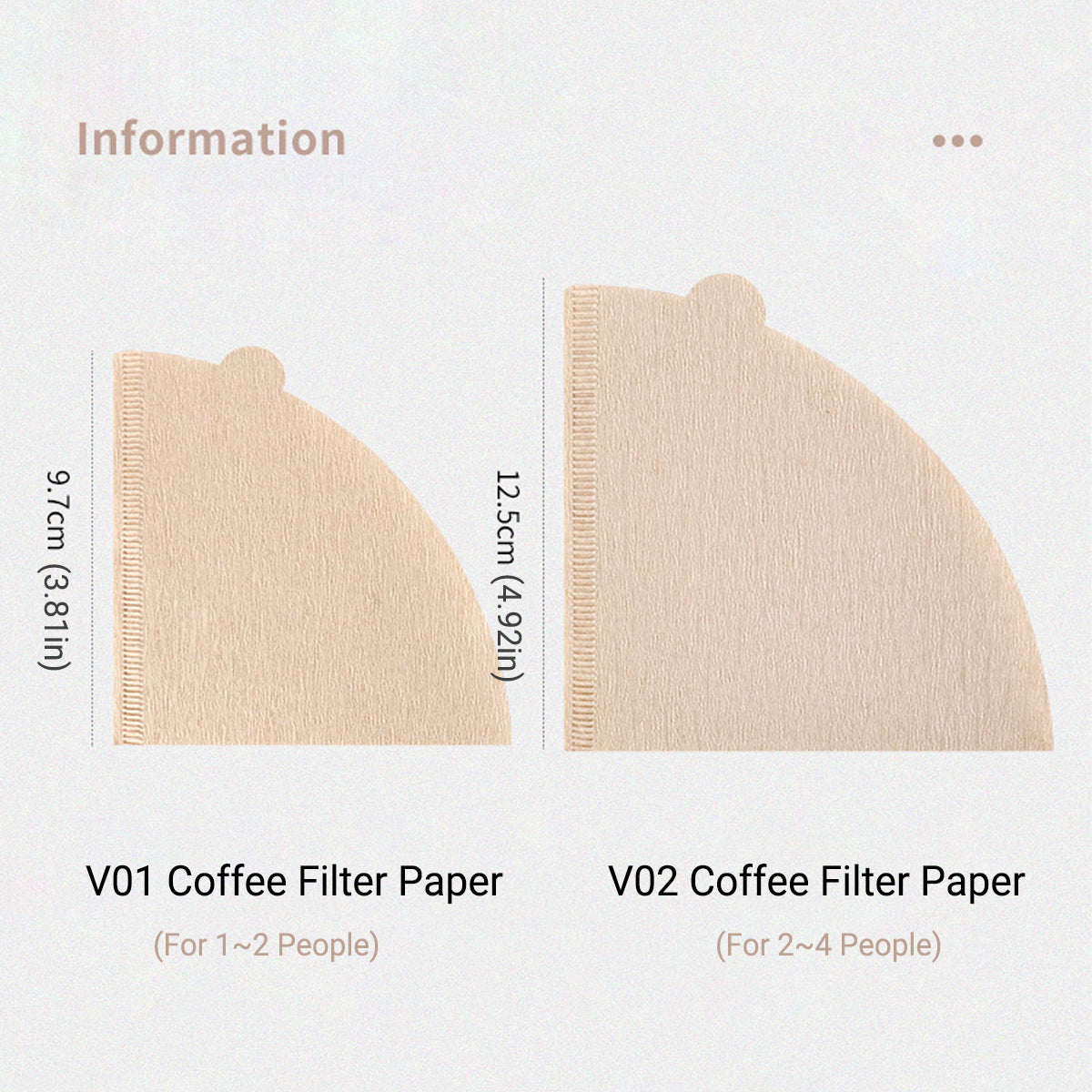 Premium V02 Coffee Filter Paper Drip Cone Filters 100 Pack