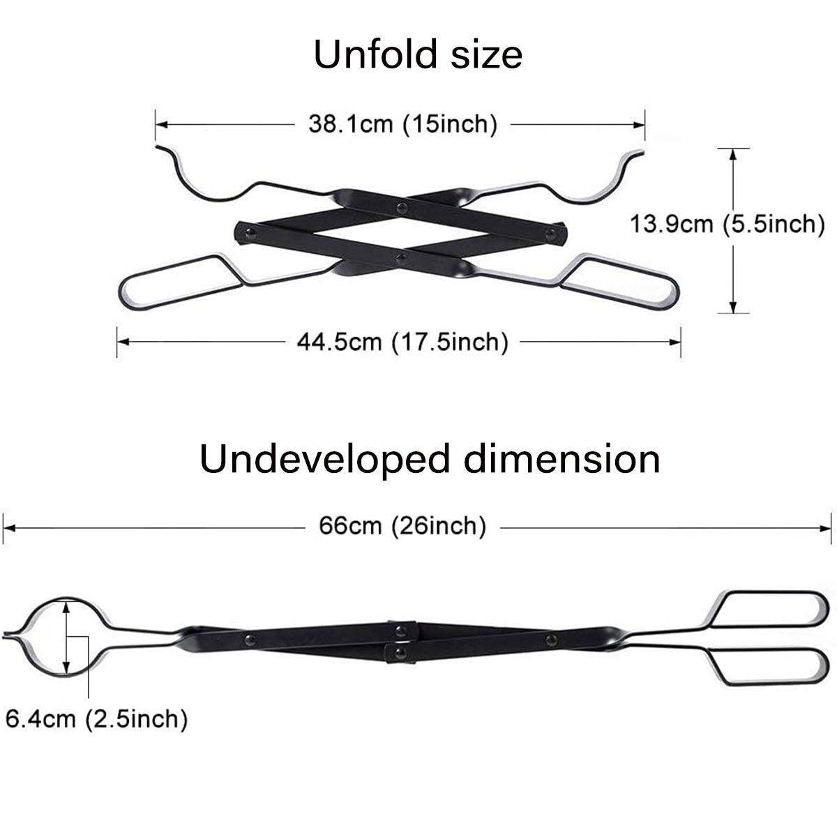 Folding Fireplace Tongs 66 cm - Durable Heat-Resistant Steel for Indoor/Outdoor Use - SuperSaverAU - view 1