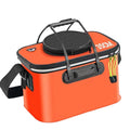 Portable Folding EVA Fishing Bucket Multi Use Live Fish Container with Strap - Black-35cm - SuperSaverAU - view 4