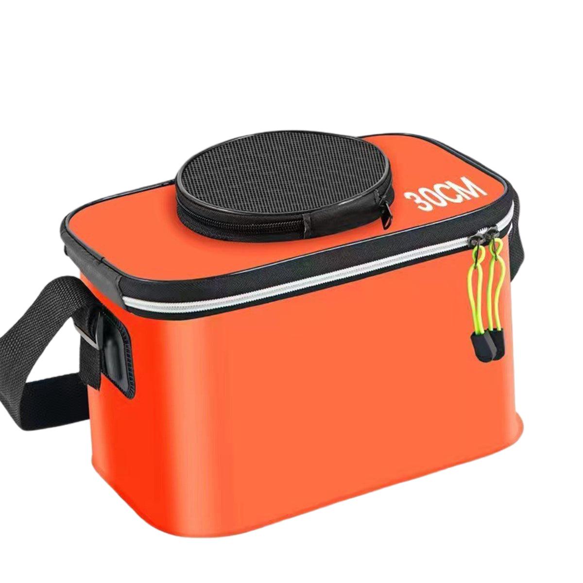 Portable Folding EVA Fishing Bucket Multi Use Live Fish Container with Strap - Orange-40cm - SuperSaverAU - view 3