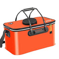 Portable Folding EVA Fishing Bucket Multi Use Live Fish Container with Strap - Orange-40cm - SuperSaverAU - view 4
