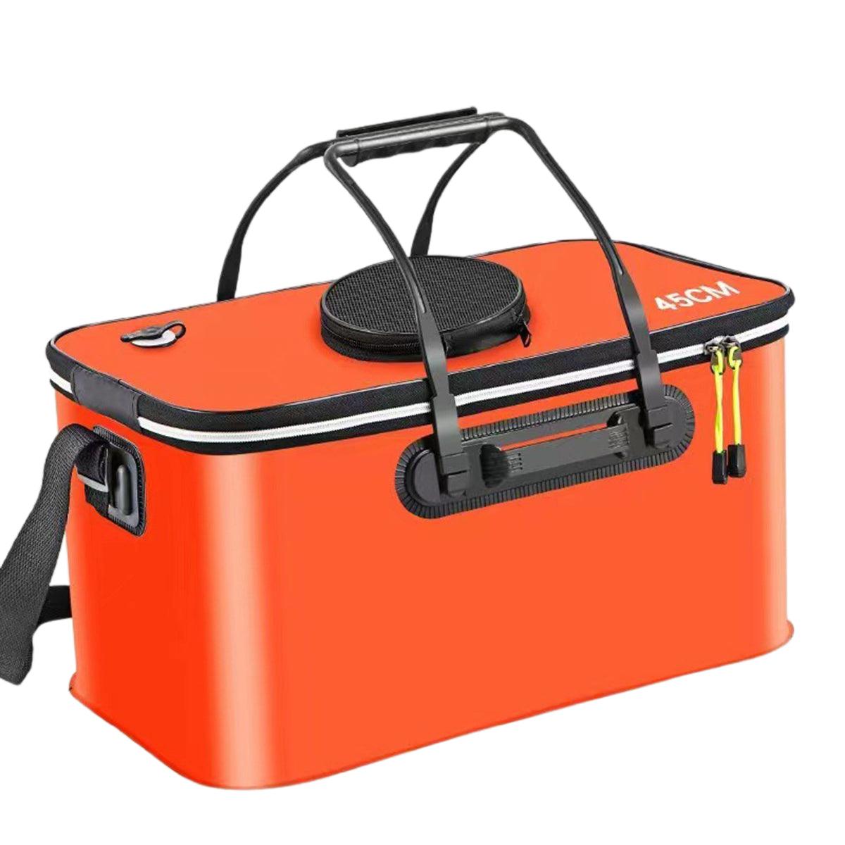 Portable Folding EVA Fishing Bucket Multi Use Live Fish Container with Strap - Orange-40cm - SuperSaverAU - view 4