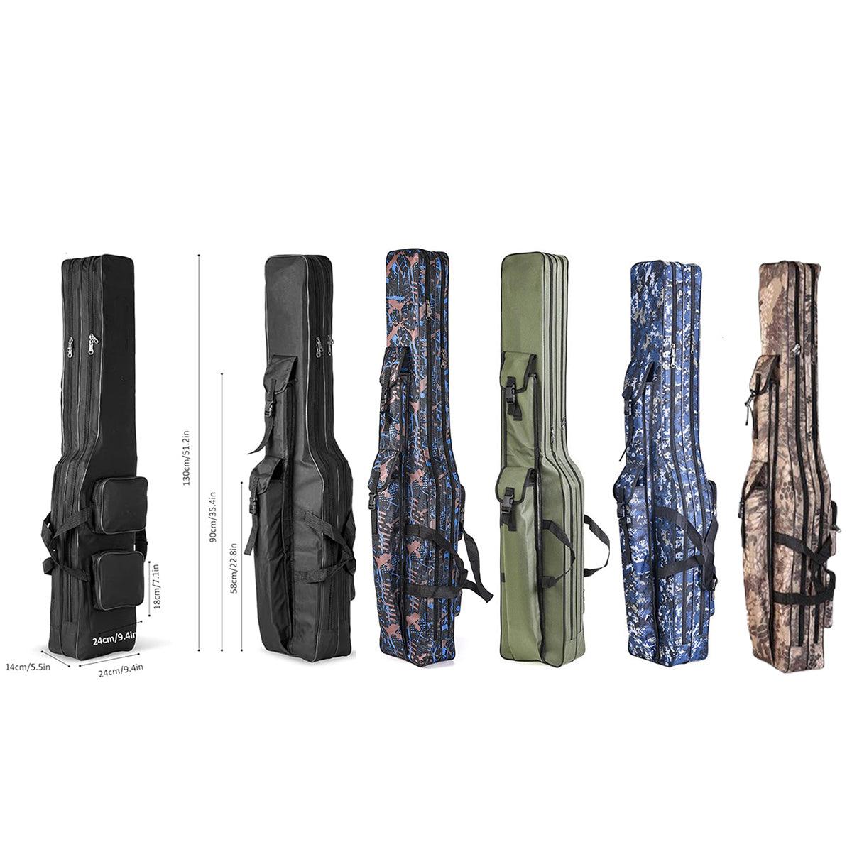 Premium Big Belly Fishing Rod Bag - Black, 130cm