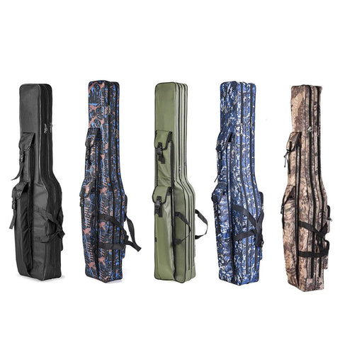 130cm Big Belly Fishing Tackle Bag Rod Storage Carry Case Outdoor Fishing Bag - Deep blue camouflage - SuperSaverAU - view 2