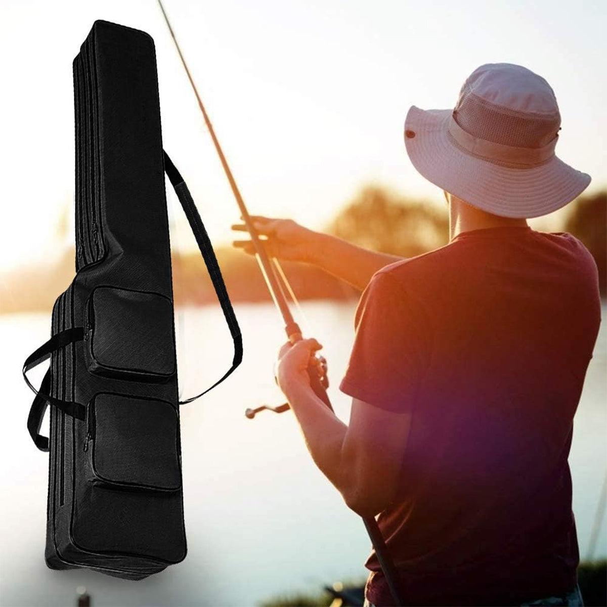 130cm Big Belly Fishing Tackle Bag Rod Storage Carry Case Outdoor Fishing Bag - Light blue camouflage - SuperSaverAU - view 1