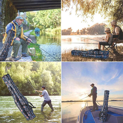 130cm Big Belly Fishing Tackle Bag Rod Storage Carry Case Outdoor Fishing Bag - Snake skin camouflage - SuperSaverAU - view 2