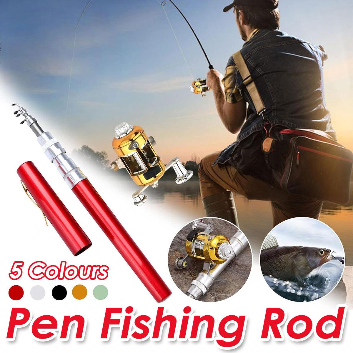 Mini Pen Fishing Rod Pocket Size Portable Telescopic Travel Fishing Pole Tool - Silver - SuperSaverAU - view 1
