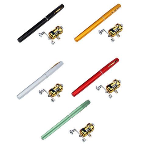 Mini Pen Fishing Rod Pocket Size Portable Telescopic Travel Fishing Pole Tool - Silver - SuperSaverAU - view 2