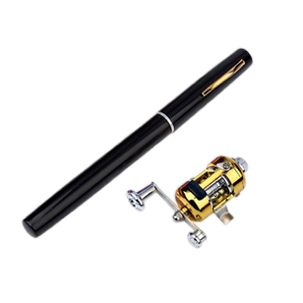 Mini Pen Fishing Rod Pocket Size Portable Telescopic Travel Fishing Pole Tool - Silver