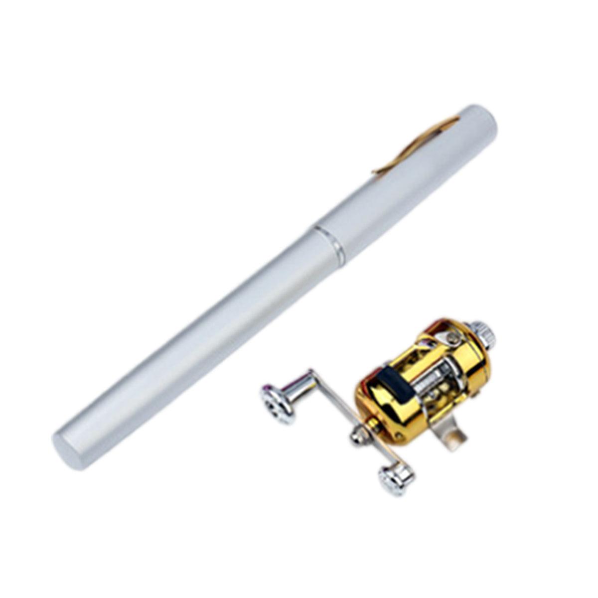 Mini Pen Fishing Rod Pocket Size Portable Telescopic Travel Fishing Pole Tool - Silver - SuperSaverAU - view 5
