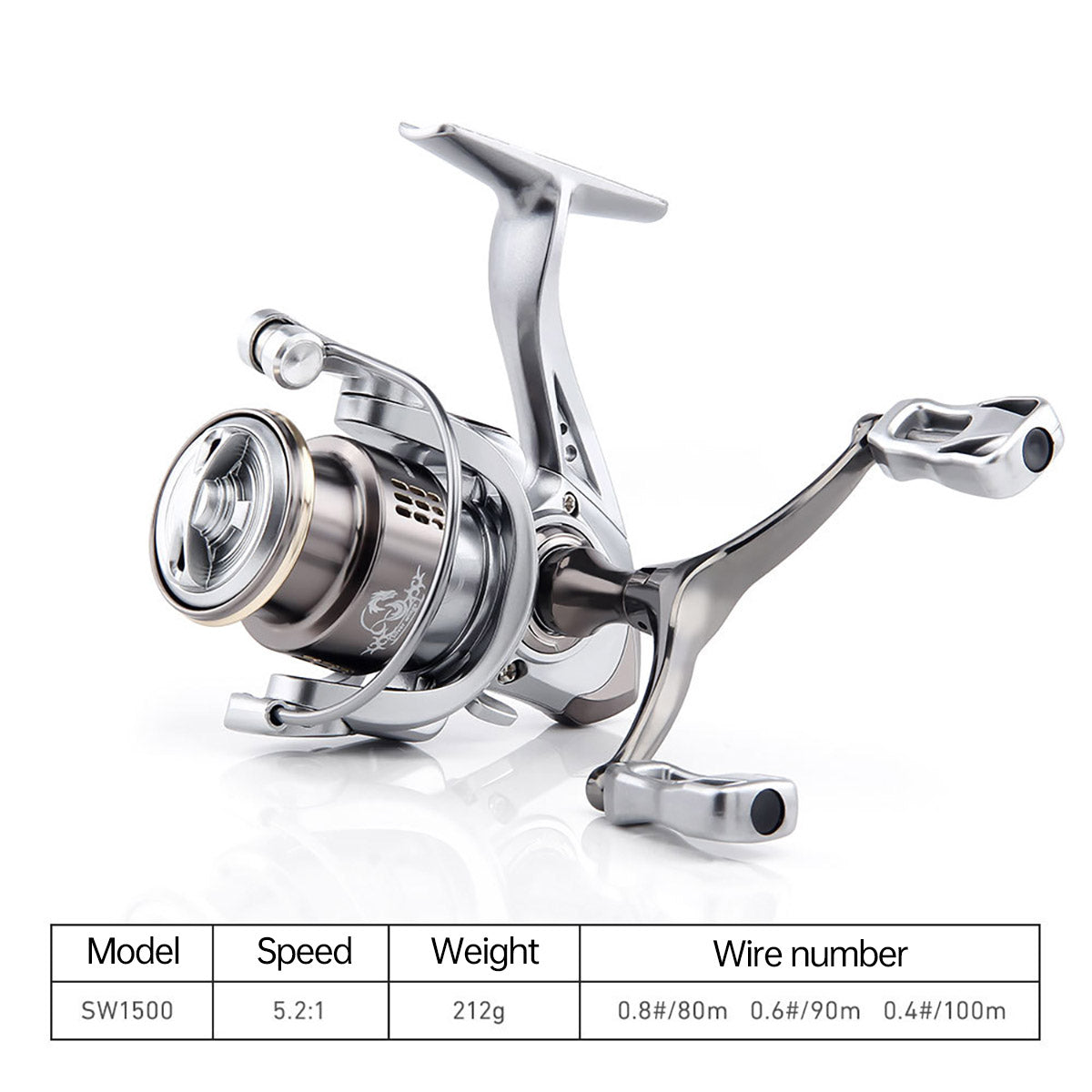 Double Handle Fishing Reel High-Speed Spinning Reel for Freshwater Saltwater - SW1500S - SuperSaverAU - view 2