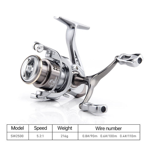Double Handle Fishing Reel High-Speed Spinning Reel for Freshwater Saltwater - SW2500S - SuperSaverAU - view 2