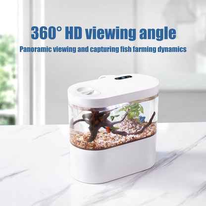 Mini Self-Circulating Desktop Fish Tank 4L Eco-Friendly Aquarium - Blue