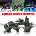 Premium Aquarium Rock Cave Mountain Ornament Grey Resin - 23cm