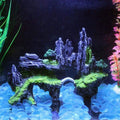 Premium Aquarium Rock Cave Mountain Ornament Grey Resin - 23cm