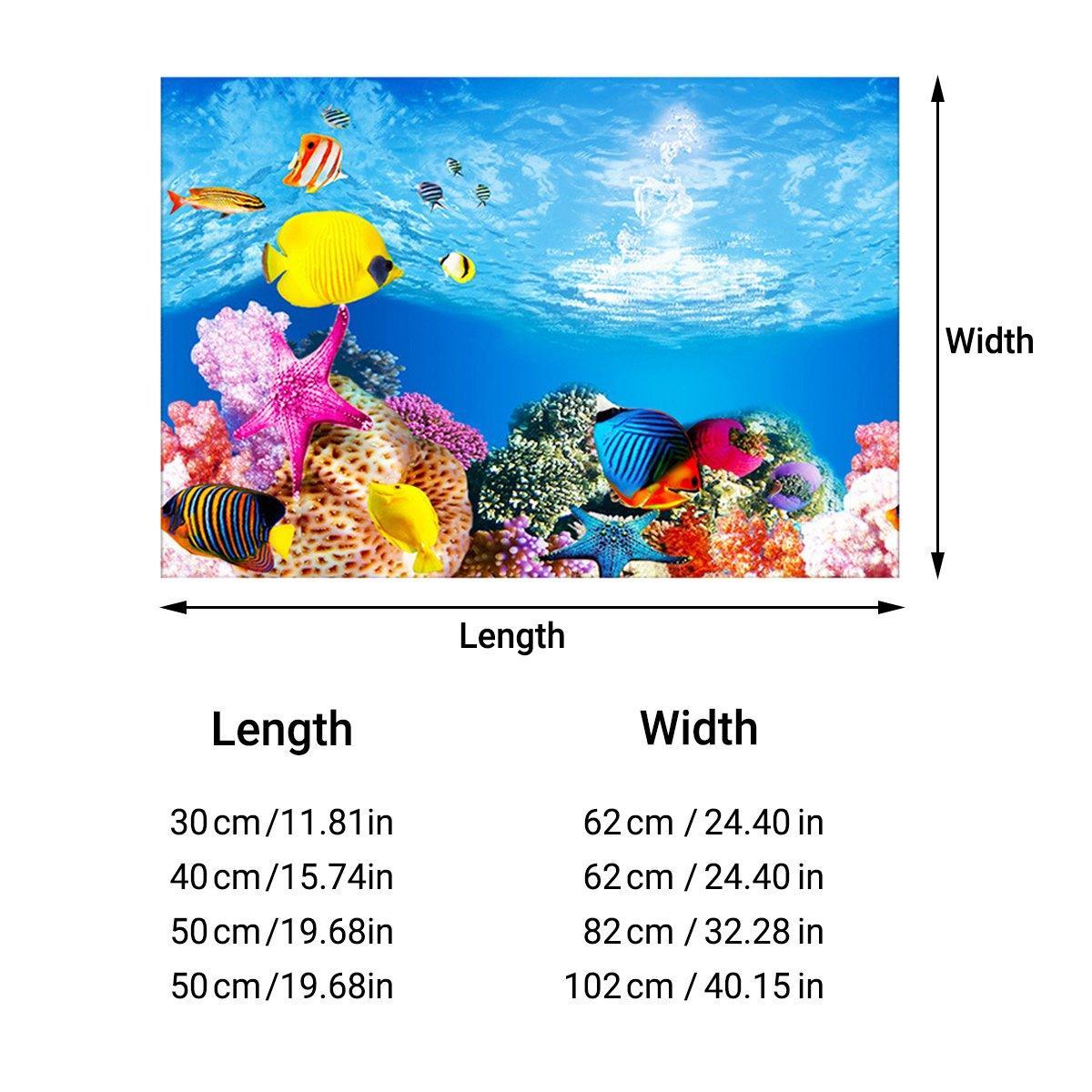 Premium Double-Sided Aquarium Background Sticker - H 50 x 102cm