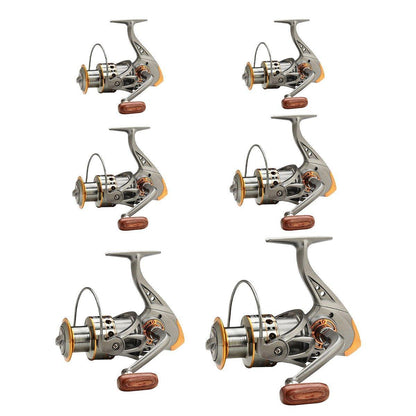 All-Metal Spinning Fishing Reel - CNC Alloy Wire Cup, Interchangeable Handle, 2000 Size