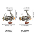 All-Metal Spinning Fishing Reel - CNC Alloy Wire Cup, Interchangeable Handle, 2000 Size - SuperSaverAU - view 3