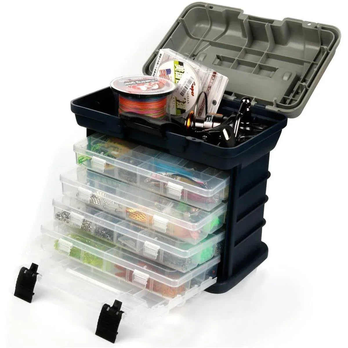 Premium Heavy Duty Fishing Tackle Box with 4 Removable Trays
