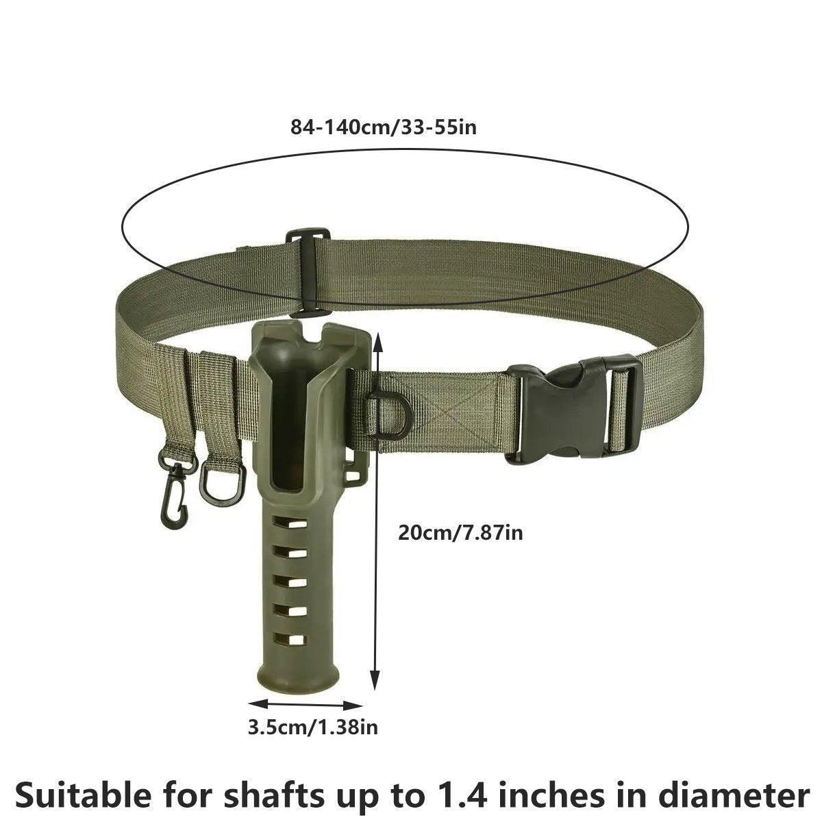 Premium Adjustable Fishing Rod Holder Waist Belt - Army Green