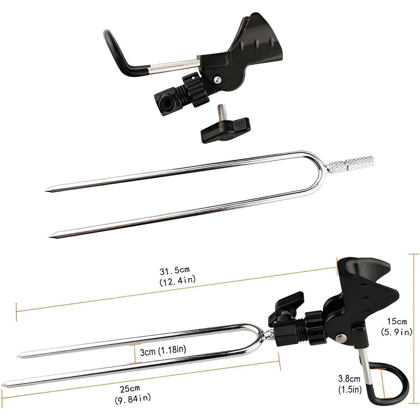 Premium Ground Insert Fishing Rod Holder Bracket - Black