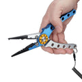 Aluminium Fishing Pliers Hook Remover Line Cutter Braid Mono Split Ring Fish Grip - Blue+Silver - SuperSaverAU - view 3
