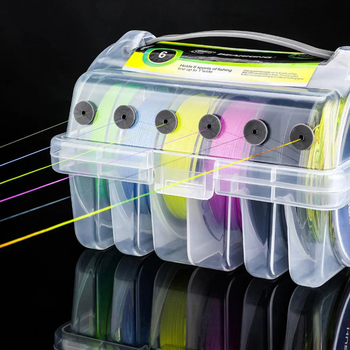 Premium Fishing Line Organiser Storage Box - 6 Spool