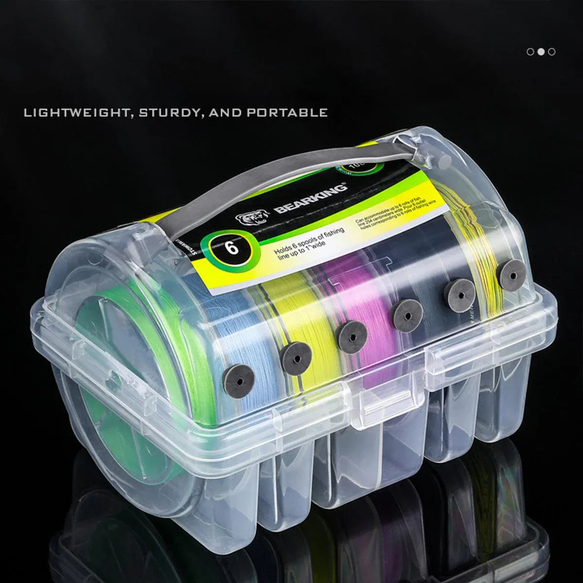 Premium Fishing Line Organiser Storage Box - 6 Spool