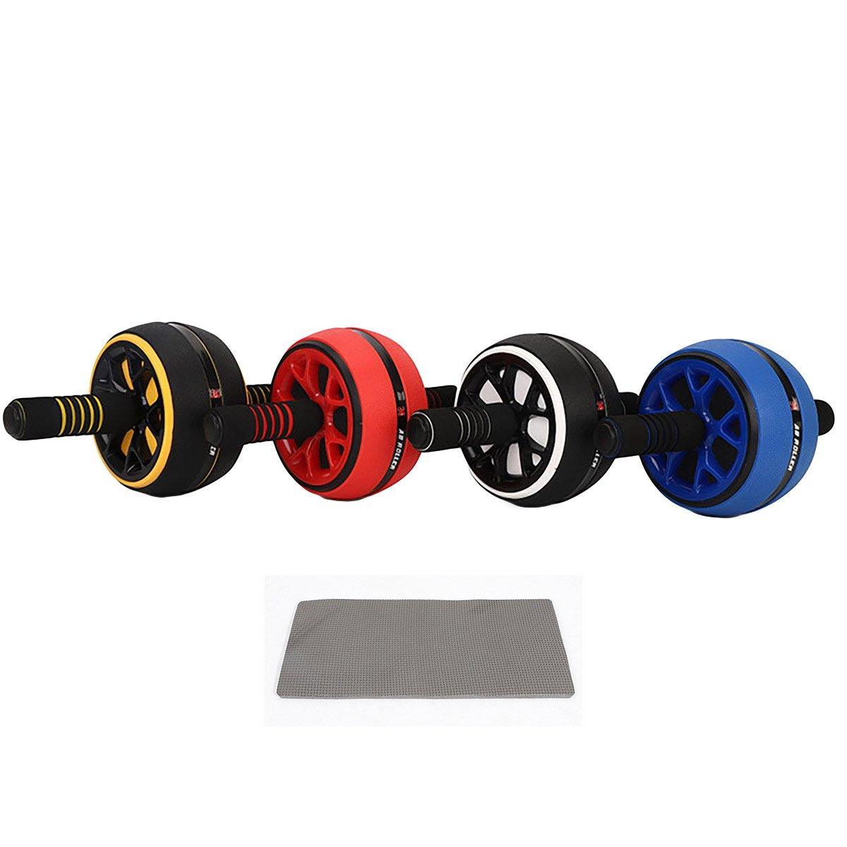 Premium Abdominal Muscle Roller Wheel with Kneeling Pad & Foam Handles - Red