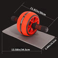 Premium Abdominal Muscle Roller Wheel with Kneeling Pad & Foam Handles - Red