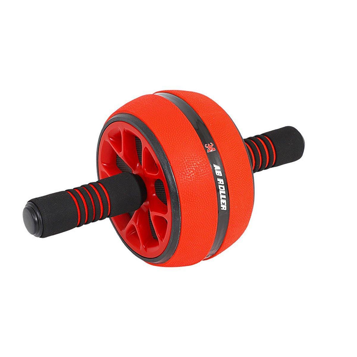 Premium Abdominal Muscle Roller Wheel with Kneeling Pad & Foam Handles - Red