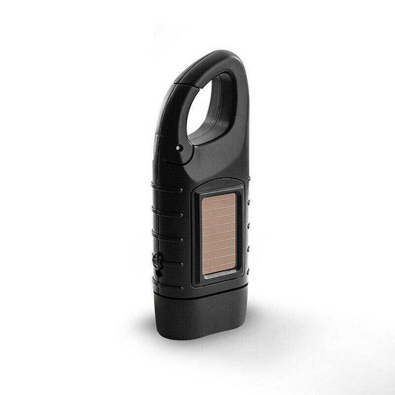 Premium Hand Crank Solar LED Emergency Flashlight – Black