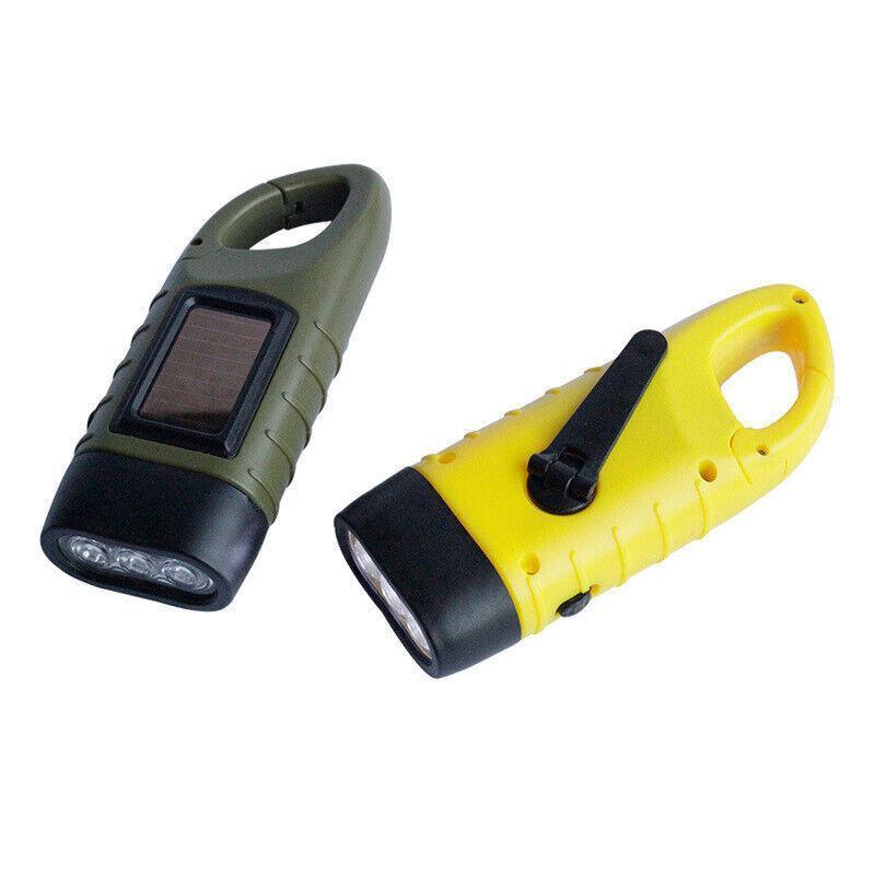 Premium Hand Crank Solar LED Emergency Flashlight – Green