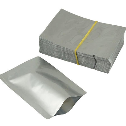 Silver Open Top Aluminum Foil Packaging Bags - 24X37CM, Vacuum Seal Food Pouches