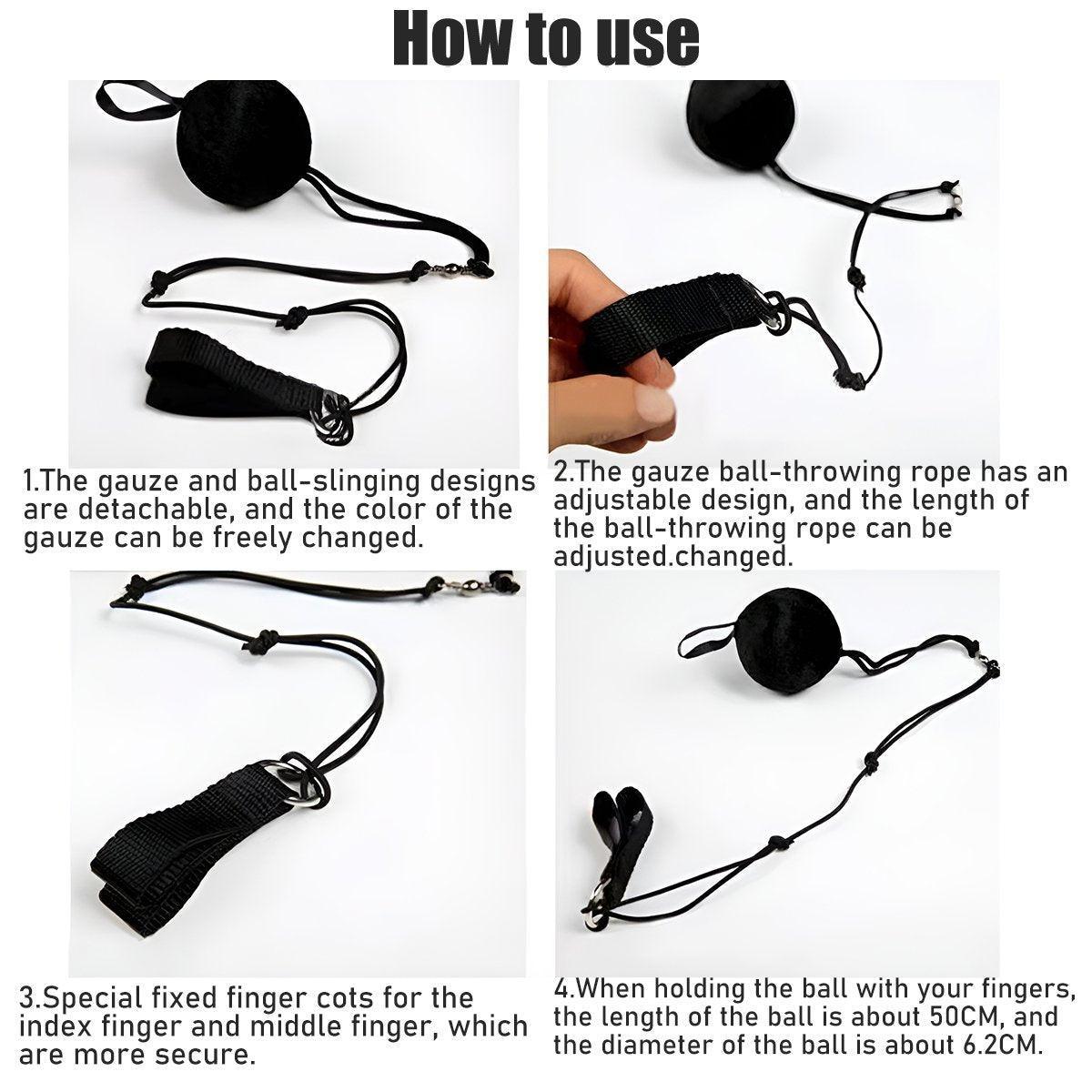 Premium Belly Dance Poi Balls Set with Adjustable Length - Black