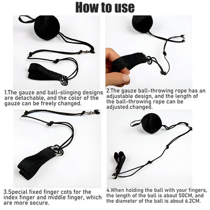 Premium Belly Dance Poi Balls Set with Adjustable Length - Black