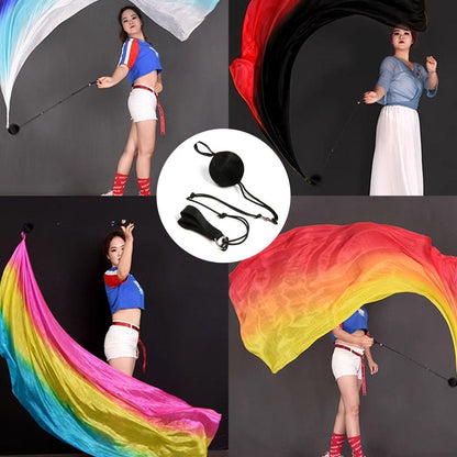 Premium Belly Dance Poi Balls Set with Adjustable Length - Black