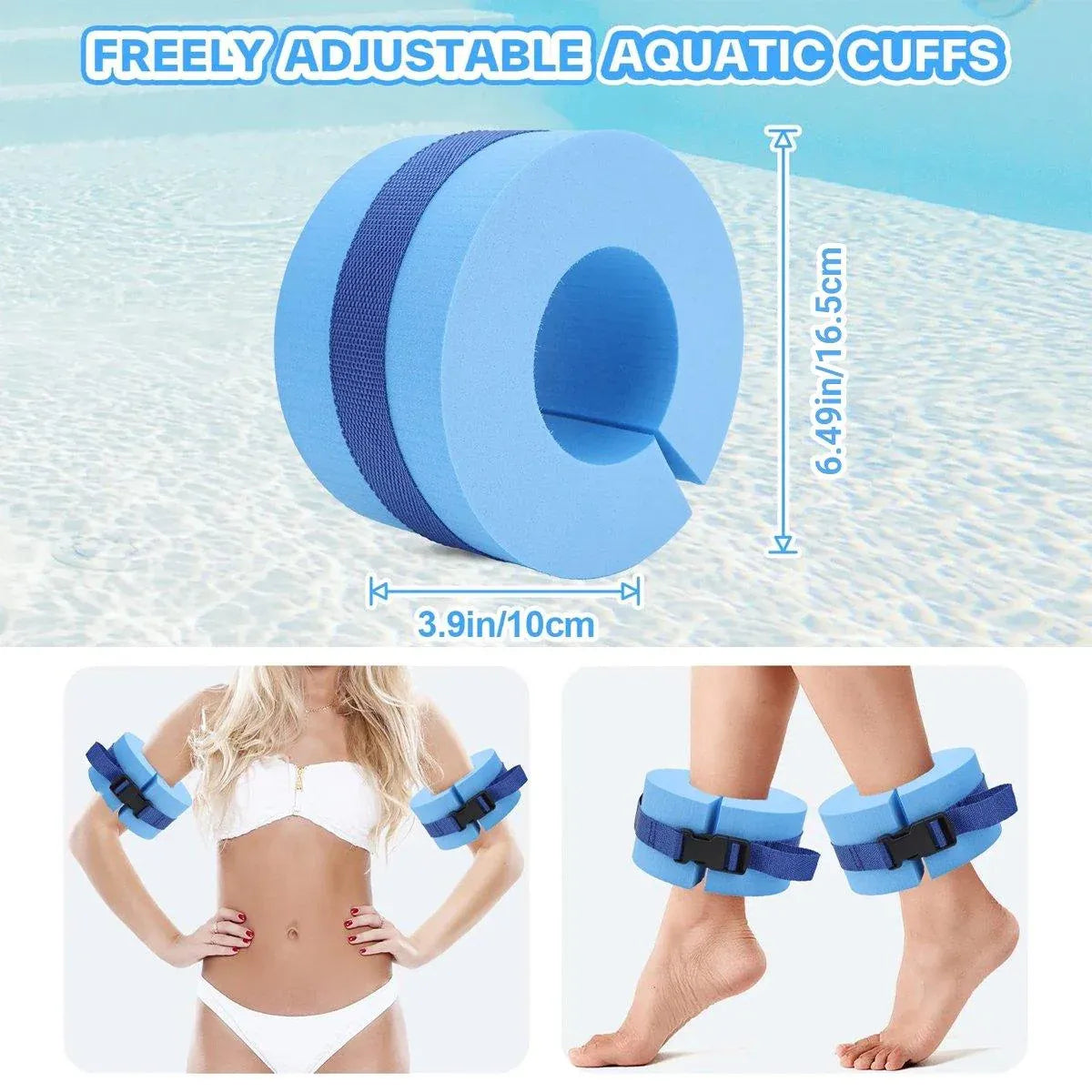 Premium EVA Swimming Buoyancy Float Rings – Blue 2 Pack