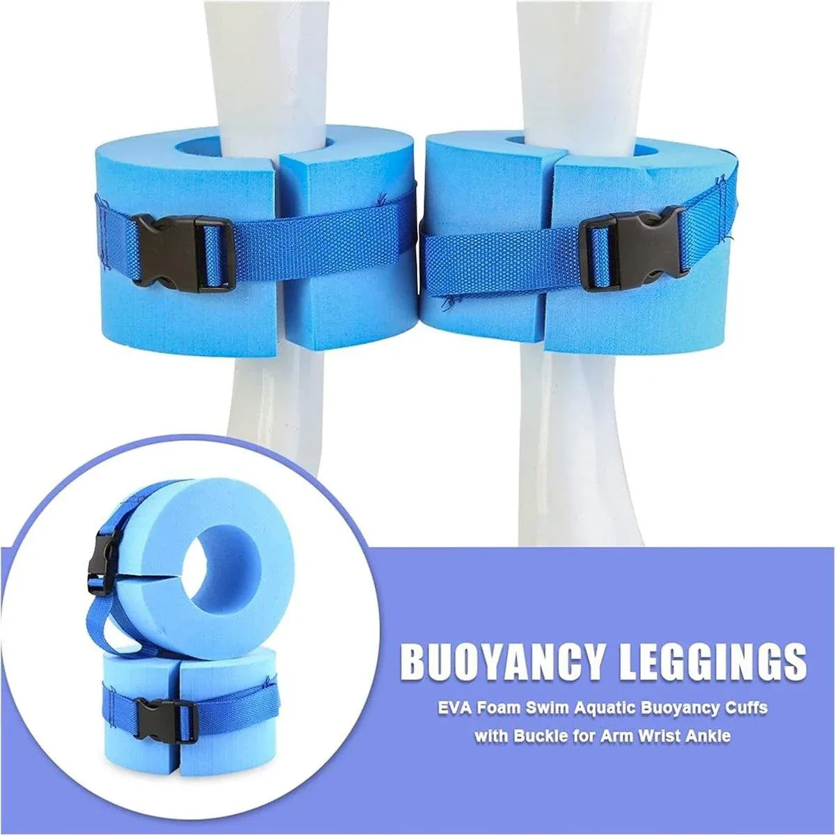 Premium EVA Swimming Buoyancy Float Rings – Blue 2 Pack