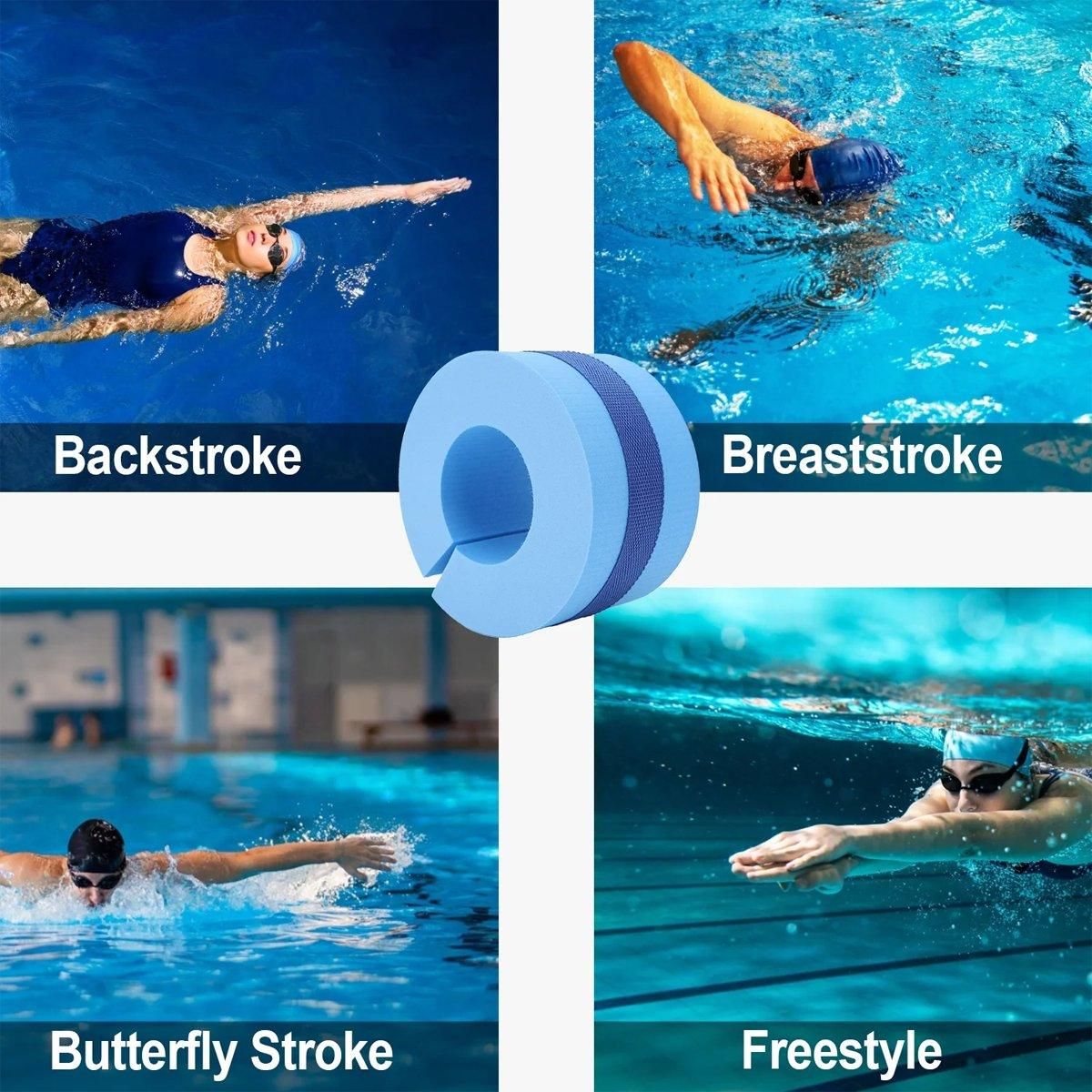 Premium EVA Swimming Buoyancy Float Rings – Blue 2 Pack