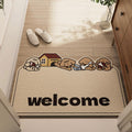Cartoon Non Slip Household Silk Circle Floor Mat Durable Entryway Rug Can Be Cut - Panda - SuperSaverAU - view 2