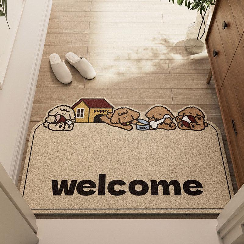 Cartoon Non Slip Household Silk Circle Floor Mat Durable Entryway Rug Can Be Cut - Panda - SuperSaverAU - view 2
