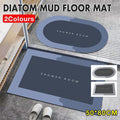 Premium Super Absorbent Diatom Mud Floor Mat – Grey Oval 50 x 80cm